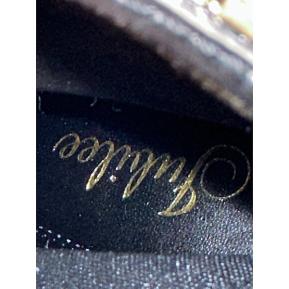 Jubilee Black Ankle Boots Peep Toe Feathers Rhinestone Lace Pearl Showgirl 7.5 - Picture 10 of 11